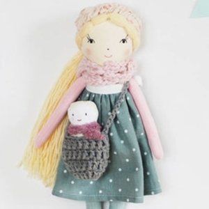 Mom and baby rag doll, stuffed fabric cloth doll and baby play set, doll Charlot